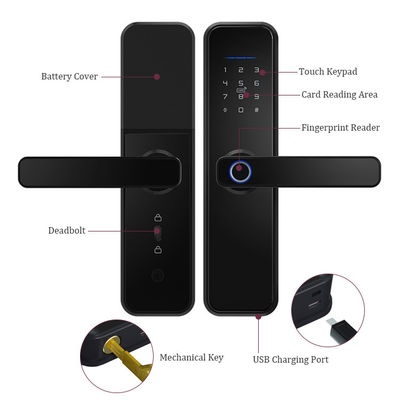 指紋シリンダー スマートなWifiのドア ロックの倍のTuyaのアクセスのWifiの指紋のドア ロック