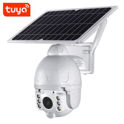 TUYAのスマートな2MP太陽電池パネルPTZ IPのドームWIFIのカメラPIR IP66 1080P HD電池