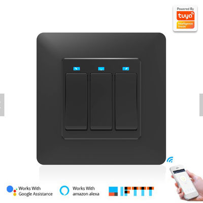 EUのイギリス標準的な生命AppのスマートなWifiの壁スイッチ白い黒3の一団2の方法Wifiのスイッチ