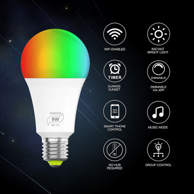E26スマートなWifi LEDの球根5w 10w 15wリモート・コントロールRGBのメモリ機能の音声起動型の導かれたライト