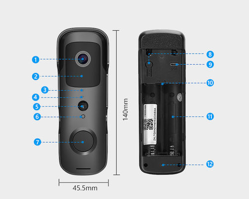 2.4Gチャイムの夜間視界の対面音声が付いているスマートなHd Wifiの保証ドアベルのカメラ